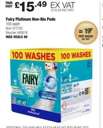 Costco Fairy platinum non-bio pods offer