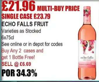 Bestway Echo Falls Fruit 6x75cl offer