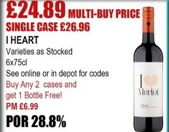 Bestway I Heart 6x75cl offer