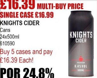 Bestway Knights Cider Cans 24x500ml offer