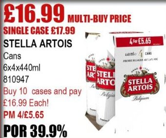 Bestway Stella Artois Cans 6x4x440ml offer