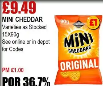 Bestway Mini Cheddar 15x90g offer