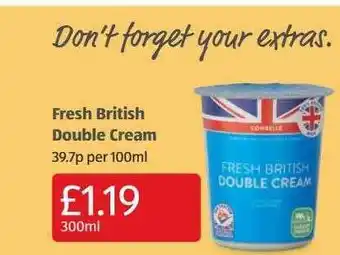 Aldi Fresh british double cream offer