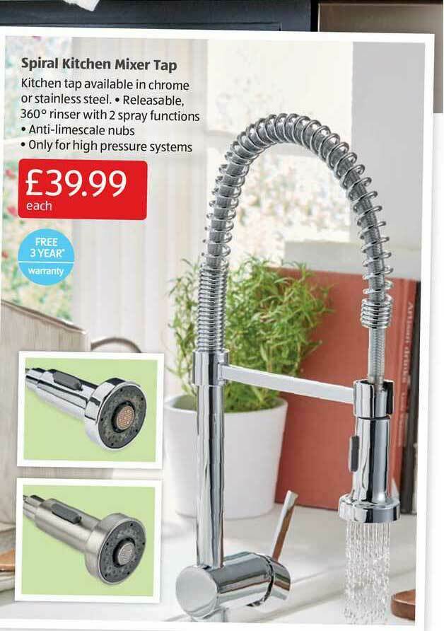 Spiral Kitchen Mixer Tap offer at Aldi