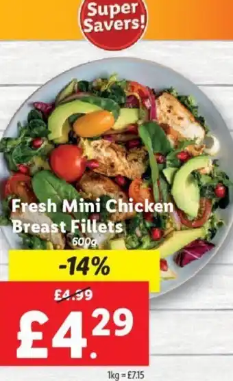 Lidl Fresh Mini Chicken Breast Fillets 500 g offer
