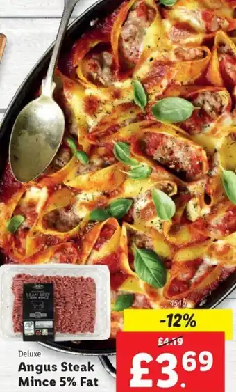 Lidl Deluxe Angus Steak Mince 5% Fat offer
