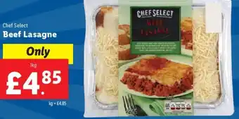 Lidl Chef Select Beef Lasagne 1kg offer