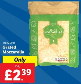 Lidl Valley Spire Grated Mozzarella 250g offer