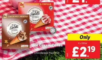Lidl Bon Gelati Ice Cream 6x120ml offer