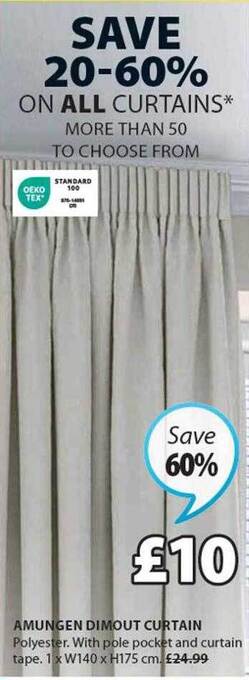 JYSK Amungen dimout curtain offer