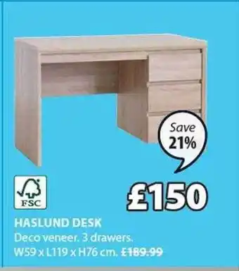 JYSK Haslund desk offer