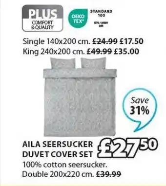 JYSK Aila seersucker duvet cover set offer