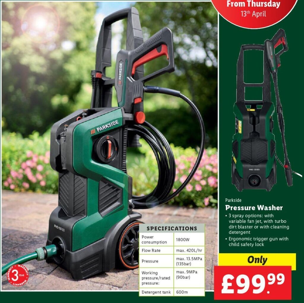 Parkside Pressure Washer offer at Lidl