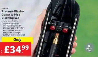Lidl Parkside Pressure Washer Gutter & Pipe Cleaning Set offer