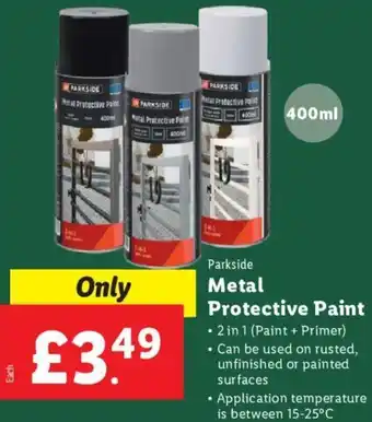 Lidl Parkside Metal Protective Paint offer