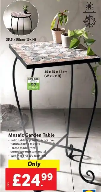 Lidl Livarno Mosaic Garden Table offer