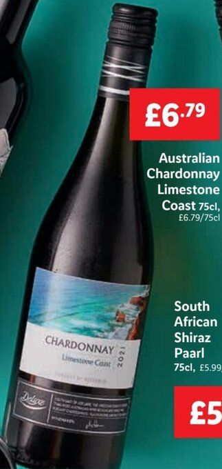 Lidl Australian Chardonnay Limestone Coast 75cl offer