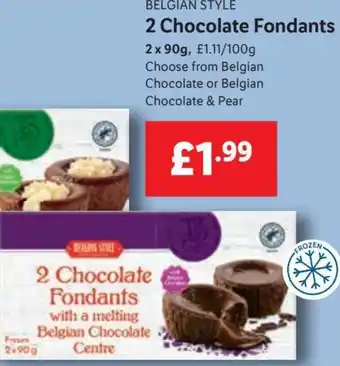 Lidl Belgian Style 2 Chocolate Fondants 2 x 90 g offer