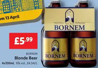 Lidl Bornem Blonde Beer 4x330ml offer