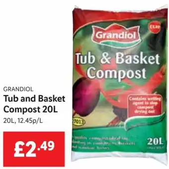 Lidl Grandiol Tub and Basket Compost 20L offer