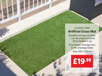 Lidl Livarno Home Artificial Grass Mat 100 x 200 cm offer