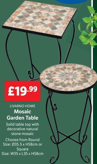 Lidl Livarno Home Mosaic Garden Table offer