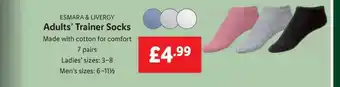 Lidl Esmara & livergy adults' trainer socks offer