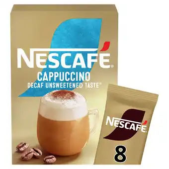 Morrisons Nescafe gold cappuccino decaf unsweetened instant coffee 8 x sachets offer