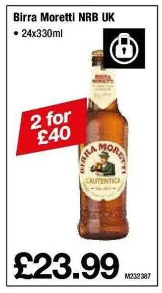 Makro Birra moretti nrb uk offer