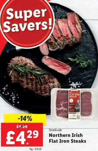 Lidl Strathvale Northern Irish Flat Iron Steaks 300 g offer