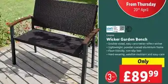 Lidl Livarno Wicker Garden Bench offer