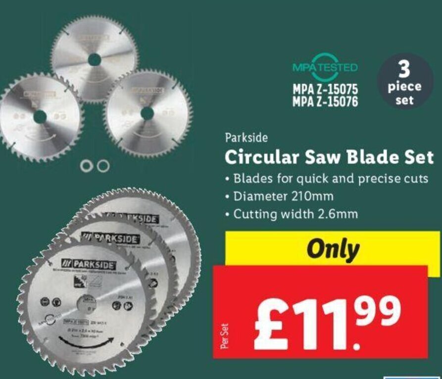 Parkside Circular Saw Blade Set offer at Lidl