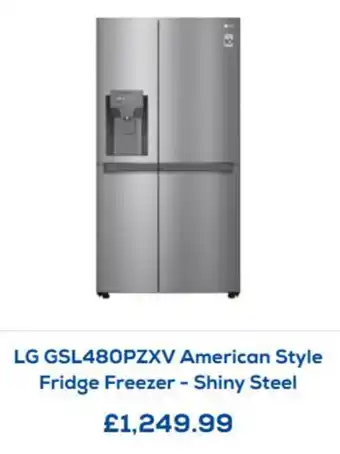 LG American Style Fridge Freezer - Shiny Steel