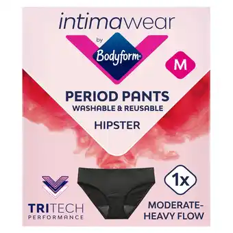 Morrisons Bodyform intimawear period pants washable underwear black size m offer