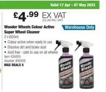 Costco Wonder wheels colour active super wheel cleaner offer