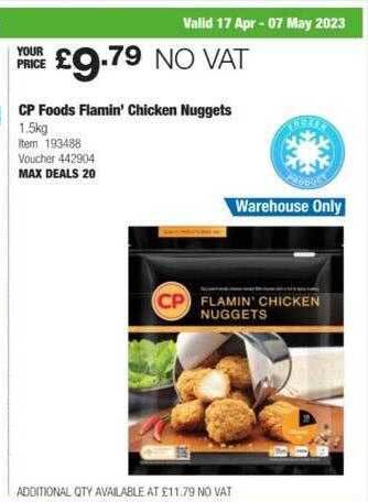 Costco Cp foods flamin' chicken nuggets offer