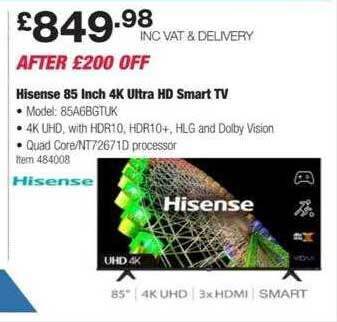 Costco Hisense 85 inch 4k ultra hd smart tv offer