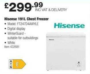 Costco Hisense 191l chest freezer offer