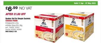 Costco Quaker oat so simple sachets offer