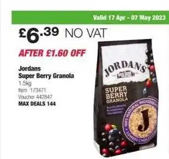Costco Jordans super berry granola offer