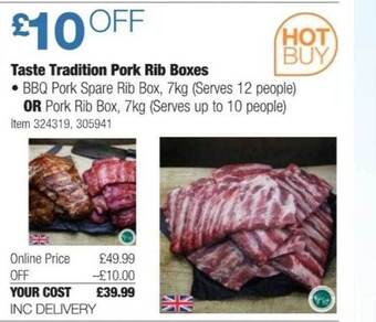 Costco Taste tradition pork rib boxes offer