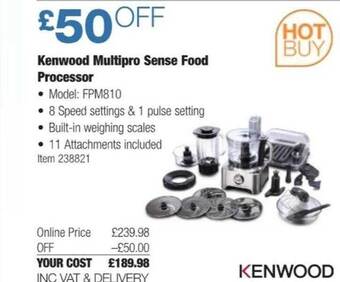 Costco Kenwood multipro sense food processor offer