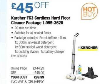 Costco Karcher fc3 cordless hard floor cleaner package 1.055-3620 offer