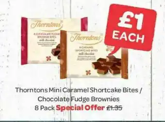 Spar Thorntons Mini Caramel Shortcake Bites - Chocolate Fudge Brownies 8 Pack offer