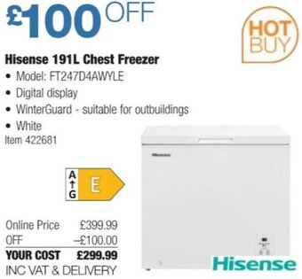 Costco Hisense 191L Chest Freezer offer
