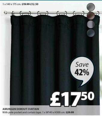 JYSK Amungen Dimout Curtain offer