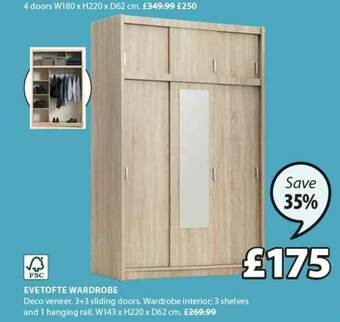 JYSK Evetofte Wardrobe offer