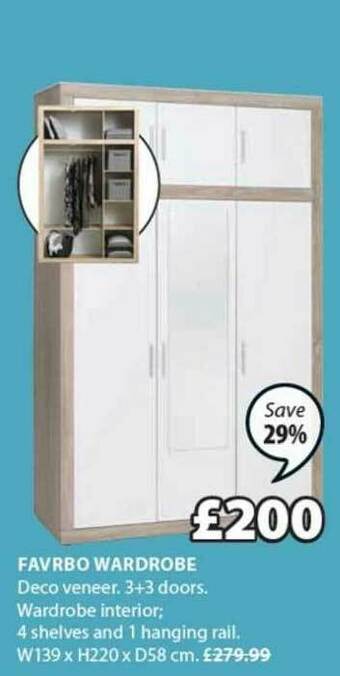 JYSK Favrbo Wardrobe offer