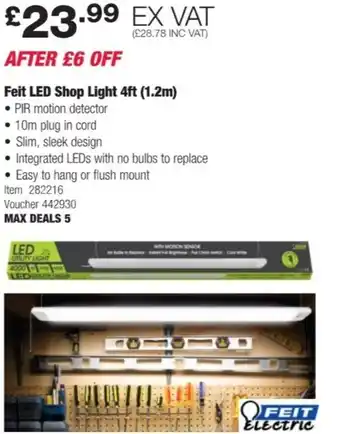 Costco Feit LED Shop Light 4Ft offer
