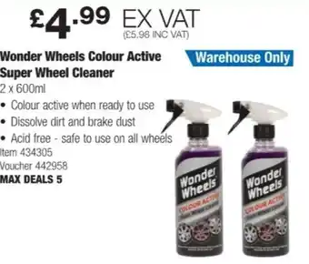 Costco Wonder Wheels Colour Active Super Wheel Cleaner 2 x 600 ml offer